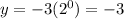 y =  - 3( {2}^{0} ) =  - 3