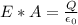 E*A = \frac{Q}{\epsilon_{0} }