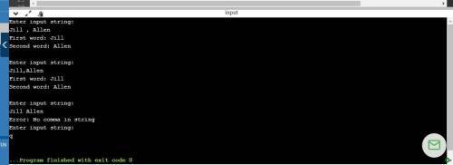 6.6 Parsing strings (Java) (1) Prompt the user for a string that contains two strings separated by a