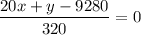 $\frac{20x+y-9280}{320}=0