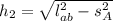 h_{2} =\sqrt{l_{ab}^2- s_{A} ^2}