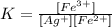 K=\frac{[Fe^{3+}]}{[Ag^{+}][Fe^{2+}]}