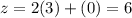 z=2(3)+(0)=6