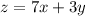 z=7x+3y