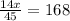 \frac{14x}{45}=168