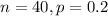 n = 40, p = 0.2