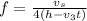 f=\frac{v_s}{4(h-v_3t)}