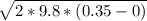 \sqrt{2*9.8*(0.35-0)}