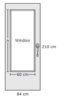 1. The diagram shows a door that has a window in it The front faces of the door and windoware simila