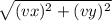 \sqrt{(vx)^{2}+(vy)^{2} }