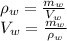 \rho_w=\frac{m_w}{V_w}\\V_w=\frac{m_w}{\rho_w}