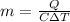 m=\frac{Q}{C\Delta T}