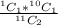 \frac{^{1}C_1*^{10}C_1}{^{11}C_2}