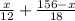 \frac{x}{12} +\frac{156 - x}{18}