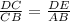 \frac{DC}{CB}=\frac{DE}{AB}