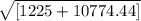 \sqrt{[1225 + 10774.44]}