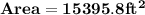 \mathbf{Area =15395.8ft^2}