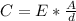 C = E *\frac{A}{d}