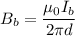 B_{b} = \dfrac{\mu_{0}I_{b}}{2 \pi d}