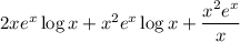 2xe^x\log x+x^2e^x\log x+\dfrac{x^2e^x}x