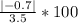 \frac{|-0.7|}{3.5}*100