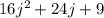 16 j^{2}+24 j+9