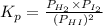 K_p=\frac{P_{H_2}\times P_{I_2}}{(P_{HI})^2}