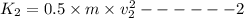 K_2=0.5\times m\times v_2^2------2