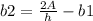 b2 = \frac{2A}{h} -b1