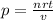 p =  \frac{nrt}{v}