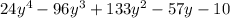 24y^4-96y^3+133y^2-57y-10