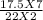 \frac{17.5X7}{22X2}