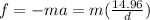 f=-ma=m(\frac{14.96}{d})