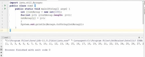 Write a program to assign distinct number between 1 and 200 into an int array of 100 elements in asc