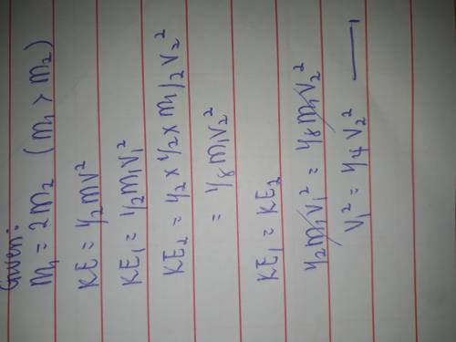 One car has twice the mass of a second car, but only half as much kinetic energy. When both cars inc