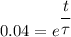 0.04=e^{\dfrac{t}{\tau}}