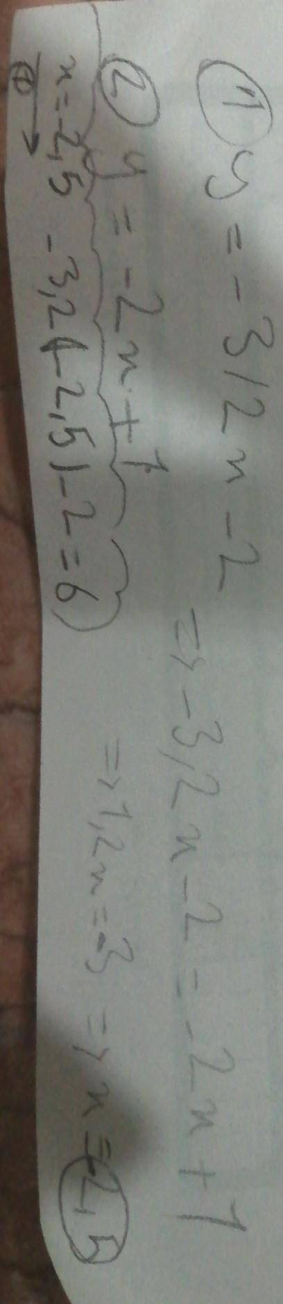 Substitution for y=-3/2x-2 y=-2x+1