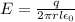 E=\frac{q}{2 \pi r l \epsilon_0}