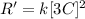 R'=k[3C]^2