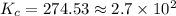 K_c=274.53\approx 2.7\times 10^2