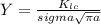 Y=\frac{K_{lc} }{sigma\sqrt{\pi a } }