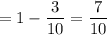 =1-\dfrac{3}{10}=\dfrac{7}{10}