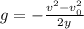 g=-\frac{v^2-v_0^2}{2y}