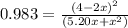 0.983 = \frac{(4-2x)^2}{(5.20x+x^2)}