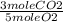 \frac{3 mole CO2}{5 mole O2}