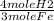 \frac{4 mole H2}{3 mole Fe}