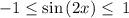 -1\le \sin \left(2x\right)\le \:1