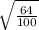 \sqrt{\frac{64}{100} }