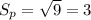 S_p =\sqrt{9}=3