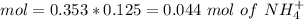 #mol=0.353*0.125=0.044~mol~of~NH_4^+